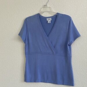 Ann Taylor Loft Lavender Short Sleeve Silk Blend Sweater‎ Size L
